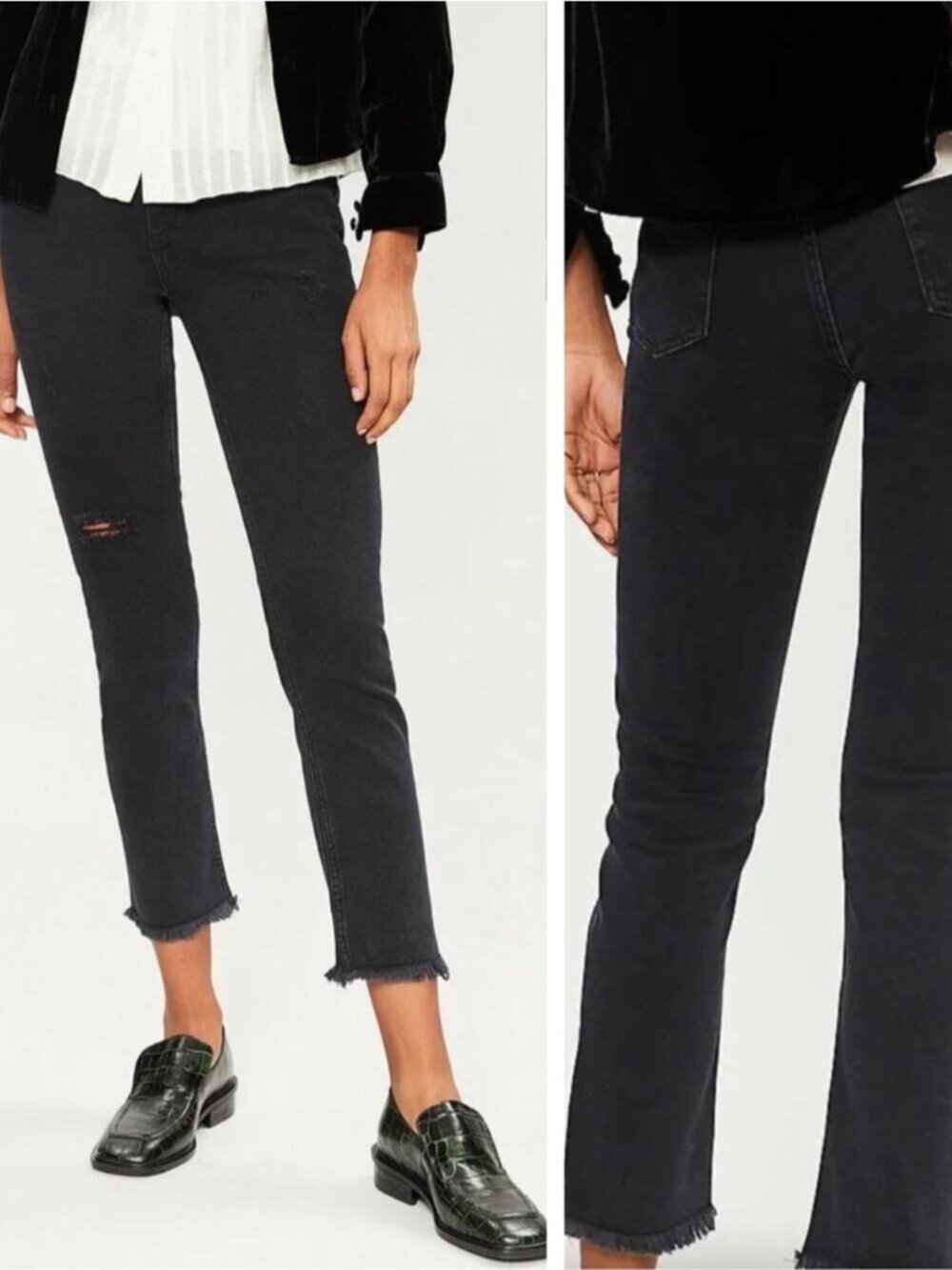 SANDRO Opera High Rise Frayed Hem Jeans Size 6